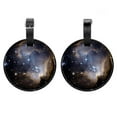 thumbnail image 1 of 2Pcs Leather Round Sky Space Galaxy Cruise Luggage Tag with Privacy Cover and Name ID Tag - Suitable for Travel Handbags Backpacks School Bags Luggage Tags, 1 of 7