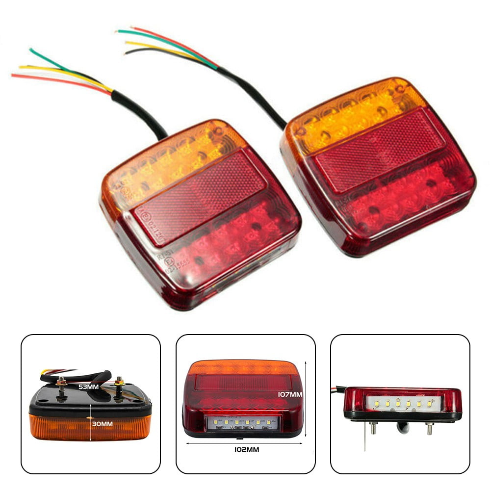 2Pcs Led Car Trailer Truck Taillight Brake Stop Turn Signal Light Lamp Universal