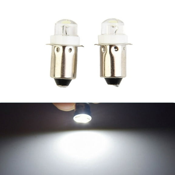2Pcs Led Flashlight Torch Bulbs Lantern Light 6000K P13.5S Pr2 Base 3V Upgrade