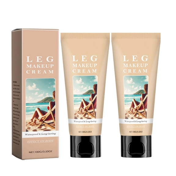 2Pcs Leg Makeup Waterproof , 3.53Oz No Transfer Body Concealer, Coverage Body Concealer for Legs, Long-Term Body Foundation Make-up Uniform Skin Skin Moisturizing Leg Cream, Ivory