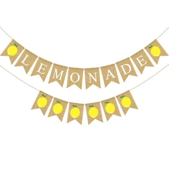 2Pcs Lemonade Party Decor Lemonade Banner Stand Decoration Garland Summer Lemon Theme Decor Party Supplies