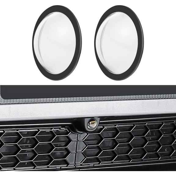 2Pcs Lens Guard PC Protective Cover Kits for Tesla from 2025Cybertruck / 2025 Model Y Juniper / 2025 Model S / 2025 Model 3 Front Bumper Camera