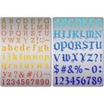thumbnail image 1 of 2Pcs Letter Metal Stencils Reusable Alphabet Number Symbol Templates Stainless Steel Stencils for Engraving Wood Burning Pyrography Lettering Journaling Painting Wood Wall Canvas 7.5x5.5in Silver, 1 of 9