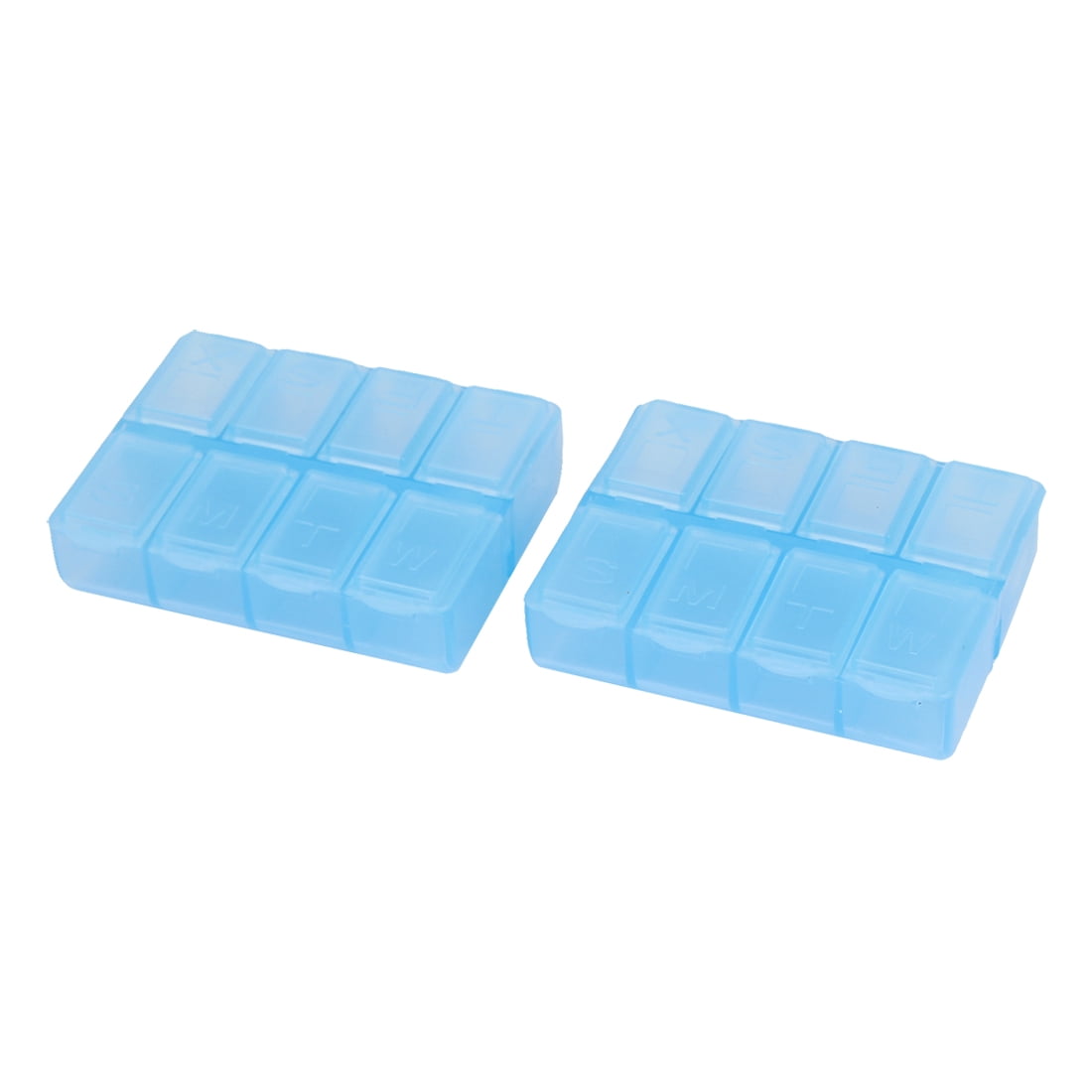 Unique Bargains 2Pcs Light Blue Plastic 8-Compartment Pill Storage Box ...