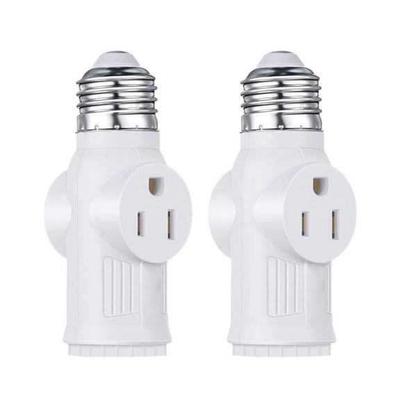 2Pcs Light Bulb Socket Adaptor,Socket Adapter,3 Prong Light Socket Adapter Plug,Screw to Bayonet Bulb Socket Adaptor Convertor,for E26 E27 LED Bulbs and Incandescent Bulbs T1V3