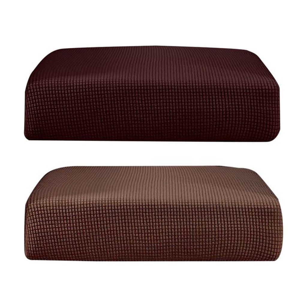 2Pcs Light &Dark Polyester Spandex Elastic Sofa Futon Seat Cushion