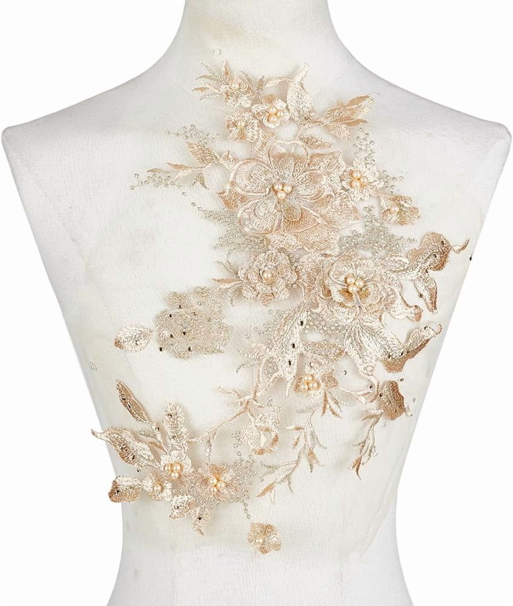 Shop Bridal Lace Beaded Appliques for Wedding Gowns and DIY Decor