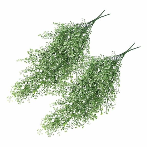 2Pcs Light Green Hanging Flowers, Artificial Flowers for Outdoors with 120 Blooms, Faux Silk Flowers for Outside, UV Resistant Fake Petunias Plants - for Hanging Baskets Fence Patio Balcony Cemetery