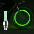 thumbnail image 1 of 2Pcs Light UP Valves Stems Caps, LED Car Wheel Lights Inductive Vibration Function, Improve Night Vision Clarity, Suitable for Bicycles, Motorcycles, Cars(Green), 1 of 5