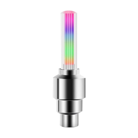 2Pcs Light UP Valves Stems Caps, LED Car Wheel Lights Inductive Vibration Function, Improve Night Vision Clarity, Suitable for Bicycles, Motorcycles, Cars(Multicolor)
