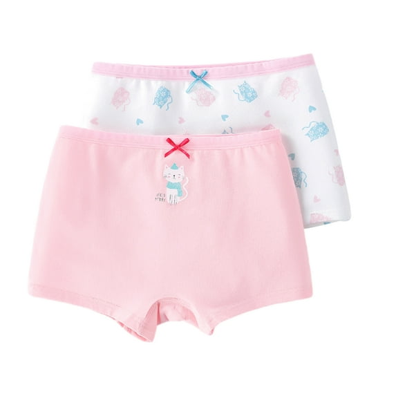 2Pcs Little Girls Soft Cotton Underwear Breathable Comfort Briefs Toddler Panties 10-11Y