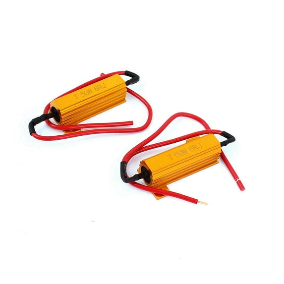 Unique Bargains 2Pcs Load Resistor 8RJ 50W 8ohm Fix Bulb Flash Turn Signal Blinker Light