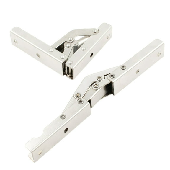 2Pcs Lock Folding Shelf Bracket 90 Degree Hinge Benchs Table Leg Shelf Brackets Flat Spring Folding Hinge