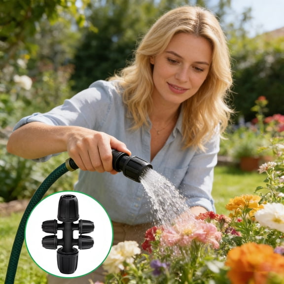 2Pcs Lock Nut Barbed Irrigation Tee Connector, 3/4" To 1/4" Reducing Garden Fitting, Multi-Way Splitter For Yard Flower Bed Vegetable Plot Irrigation