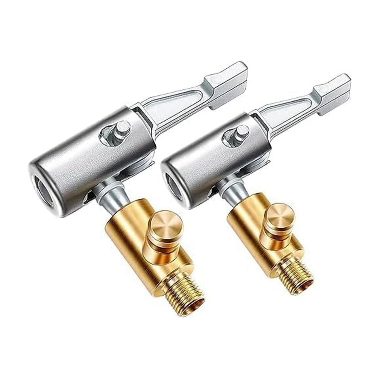 2Pcs Lock on Air Chuck Tire Inflator,Metal Locking with Release Valve