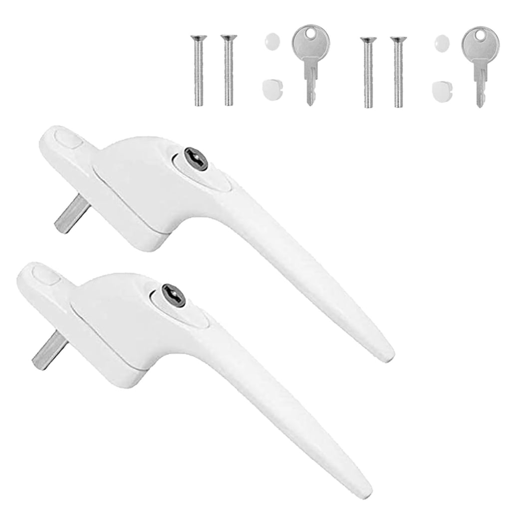 2Pcs Lockable Window Handle With Key & Screws Shed Door Handle Lock ...