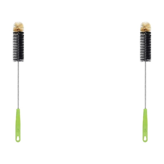 2Pcs Long Bottle Brush, Bendable Cleaner Brushes, Flexible Neck Cleaning Tool for Tumblers Flask Bird Feeder Vase, Versatile Brewing Supplies and Kitchen Cleaning Accessory