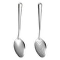 thumbnail image 1 of 2Pcs Long Handle Slotted Spoon Set Stainless Steel Serving Spoons 10" Solid Spoon & Slotted Spoon Rust-Proof Kitchen Buffet Supply, 1 of 8