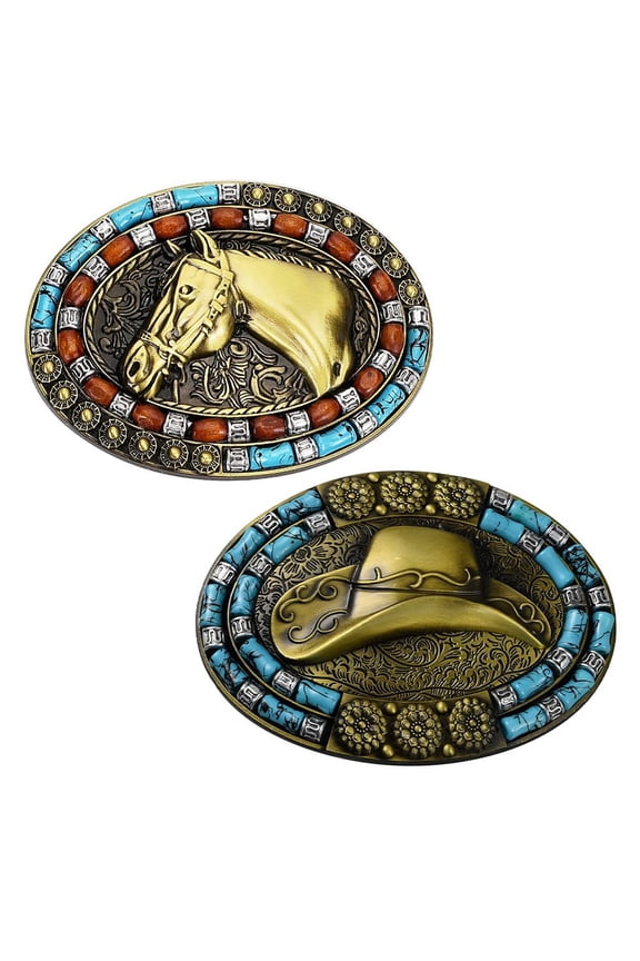 2Pcs Long Horn Bull Belt Buckle Western Cowboy Texas Rodeo Belt Buckle Western Rodeo Bull Buckle for Men Cowboy Accessory GiftsDIY