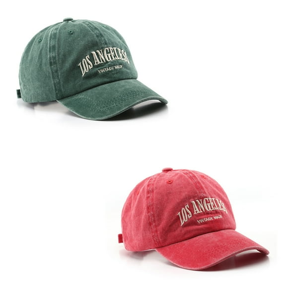 2Pcs Los Angeless Hat Distressed Vintage Embroidered Baseball Cap for Men and Women