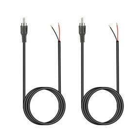 2Pcs Lossless Audio Transmission RCA to Bare Wire Cable for Speaker AV Receiver