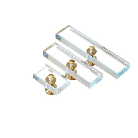 2Pcs/Lot Brass Glass Transparent Crystal Dresser Knbos and Pulls Kitchen Cabinet Door Knobs and Handles for Furniture Hardware