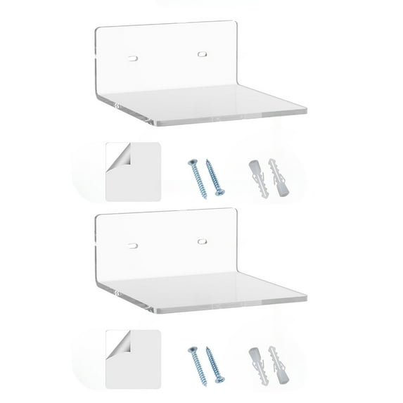 2Pcs/Lot Clear Acrylic Shelving Modern Decoration Storage for Photos Artwork Plant