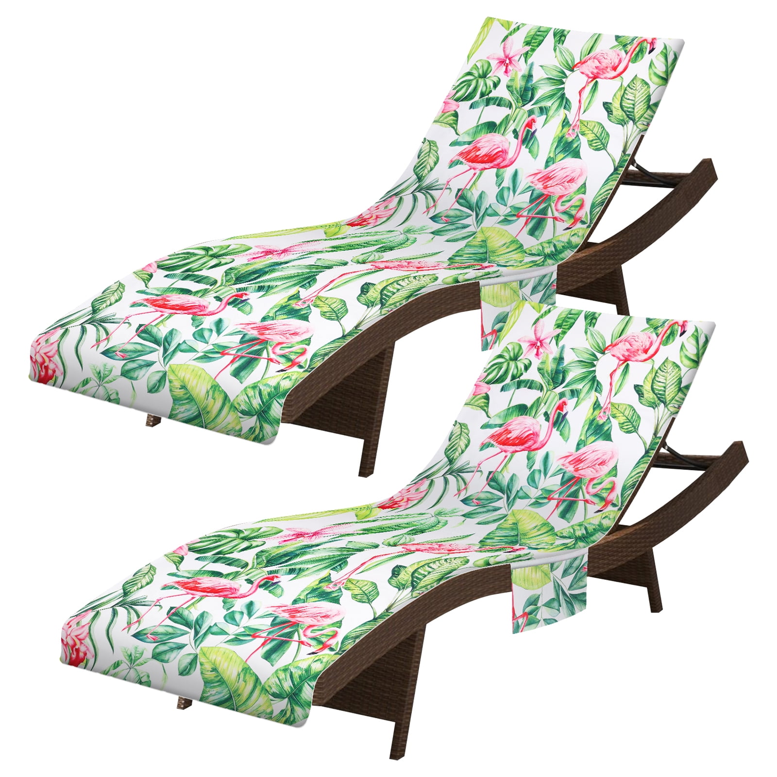 2Pcs Lounge Chair Towel Cover Absorbent Microfiber Beach Chair
