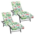 thumbnail image 1 of 2Pcs Lounge Chair Towel Cover Absorbent Microfiber Beach Chair Covers with Side Pockets Flamingo Patterns for Pool Sunbathing Garden, 1 of 10