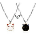 2Pcs Lovely Love Heart Ghost Pendant Necklace Set For Women