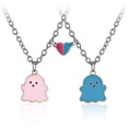 thumbnail image 1 of 2Pcs Lovely Magnetic Love Heart Ghost Pendant Necklace Set for Women Men Best Friend Enamel Mutual Attract Magnet Couple Matching Necklace Jewelry Birthday Gift, 1 of 4