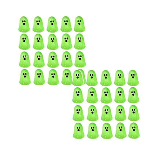 2Pcs Luminous Resin Figurines, Halloween Diy Craft Decorations Mini Ghost Figures Glow In The Dark Tiny Statue For Party Home Tabletop Dollhouse Decor