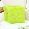 thumbnail image 1 of 2Pcs Luxury Faux Fur Throw Pillow Cover, Deluxe Winter Decorative Plush Pillow Case Cushion Cover Shell for Sofa Bedroom Car (18 x 18 Inch Green), 1 of 7