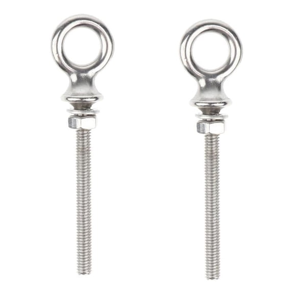 2Pcs M10 100mm Threaded Lifting Eye  Tie Down Stainless Steel