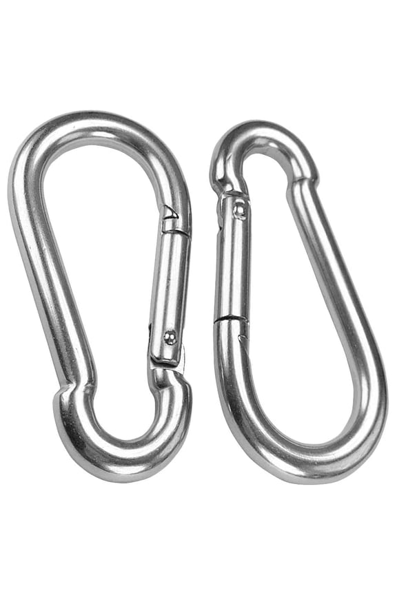 2Pcs M10 4 Inch Heavy-Duty Stainless Steel Carabiner Clips, Snap Hooks for Camping, Hammocks, Fishing & Outdoor Gear
