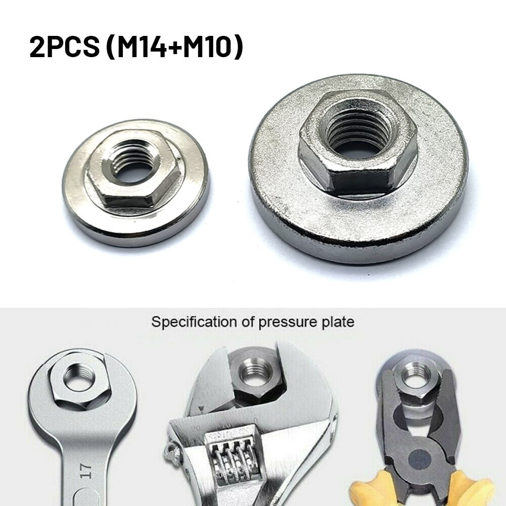 2Pcs M10M14 Thread Replacement Angle Grinder Flange Nut Set Tools For