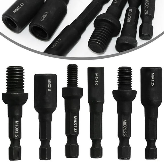 2Pcs M6-M10 Self-Tapping Socket Adapter Hanger Bolt Threaded Insert Driver Tool 1/4 Inch Hex Shank Socketadaper Power Drill Tool M6