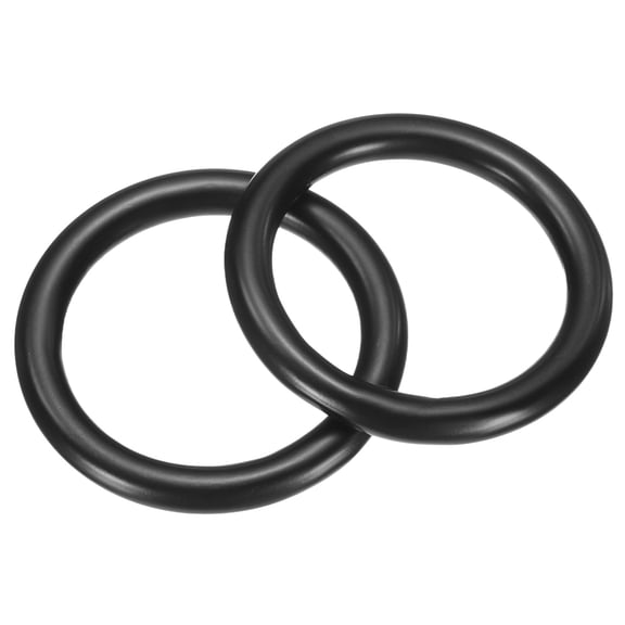 2Pcs M6 x 35mm Metal Rings, 304 Stainless Steel Solid Welded Seamless O-Ring Decorative Connecting for Macrame, Hanging Slings Rope, Black