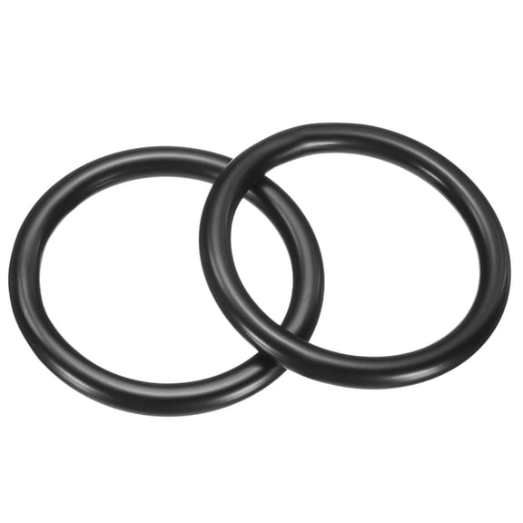 2Pcs M6 x 45mm Metal Rings, 304 Stainless Steel Solid Welded Seamless O-Ring Decorative Connecting for Macrame, Hanging Slings Rope, Black