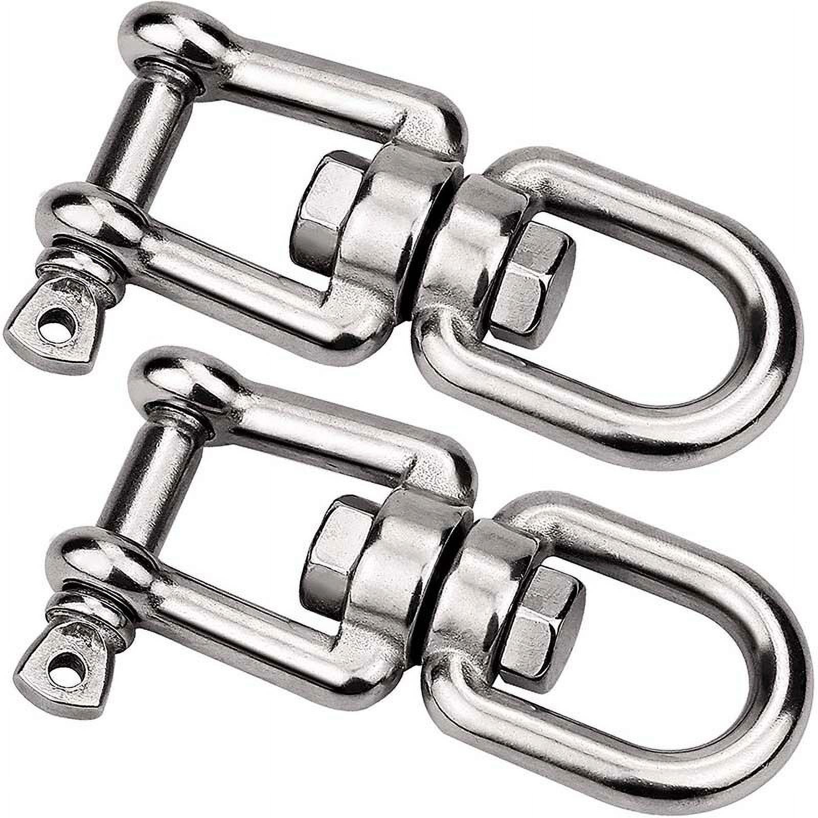 2Pcs M8 Swivel Shackle Marine Grade 304 Stainless Steel Anchor Swivel