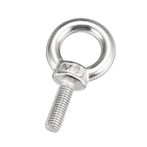 2Pcs M8x25mm Thread 20mm Inside Dia 35mm OD 304 Stainless Steel Lifting Eye Bolt
