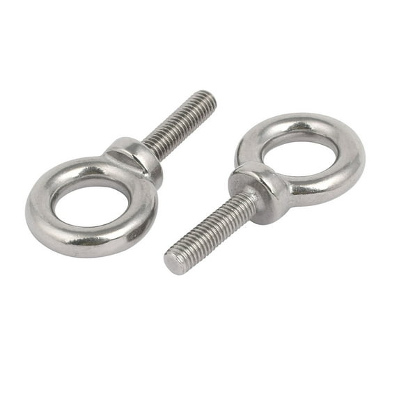 2Pcs M8x30mm Thread 20mm Inside Dia 35mm OD 304 Stainless Steel Lifting Eye Bolt