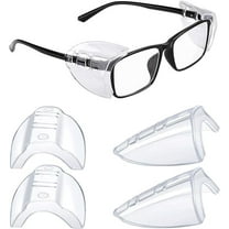 2Pcs Safety Glasses Side Shields for Prescription Glasses, Slip on Clear Eye Glasses, Fits Small to Large Eyeglasses