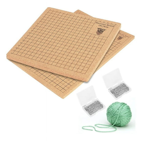 2Pcs Macrame Board with Grids 100 T Pins Braiding Reusable for Bracelet Project