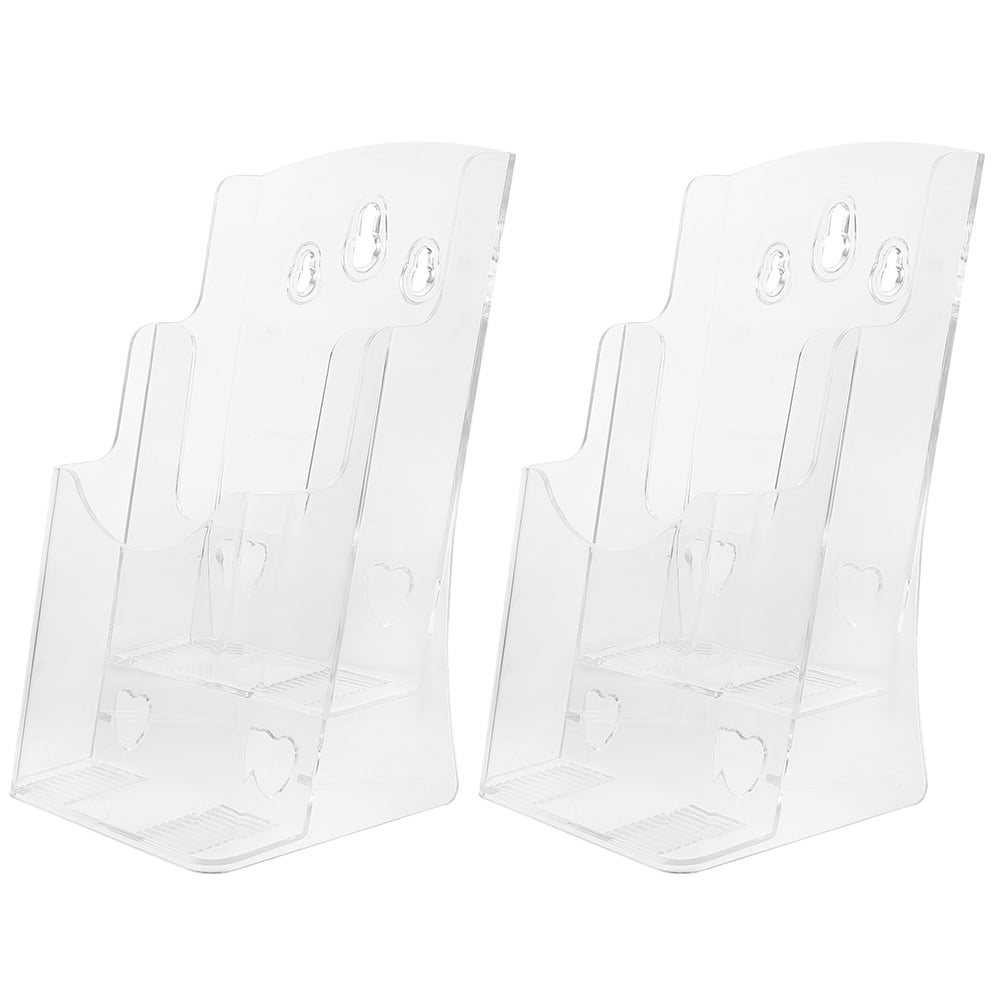 2Pcs Magazine Holder Office File Organizer Clear Brochures Holder Wall Pamphlets Holder