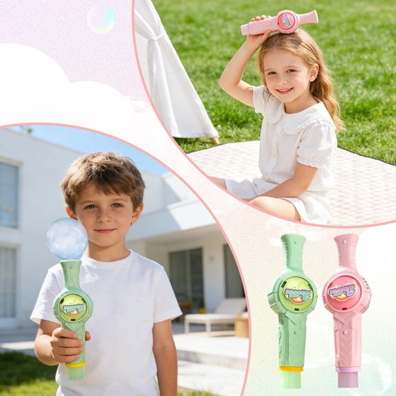 2Pcs Magic Fog Bubble Machine, Rechargeable Automatic Electric Smoke Bubble Machine, Colorful Lights & Music, Bubble Fog Game for Parties, Beaches, Summer