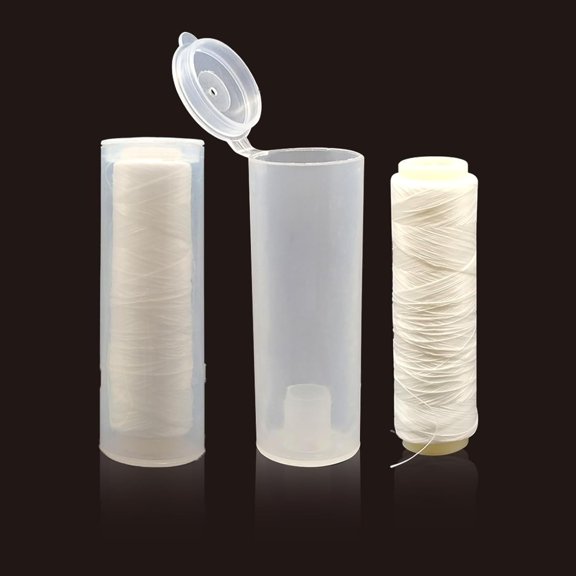 2Pcs Magic Thread for Fishing 0.2 mm Elastic Invisible Bait Line 656 Feet Per Spool with Clear Storage Case Perfect for Wrapping Threading and Fishing Twine Holder