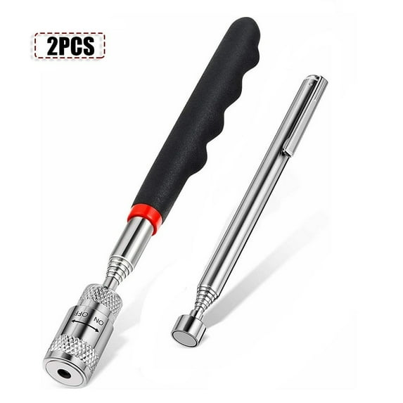 2Pcs Magnet Pickup Tool Kit Portable Rubber Grip Telescoping With LED Light 1.5lb & 10lb New Practical Hot Sale