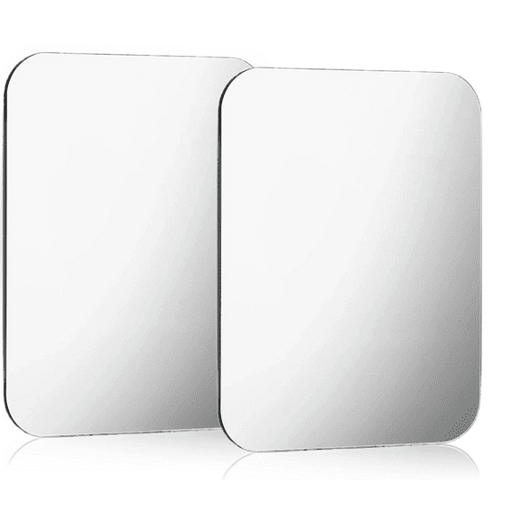 2Pcs Magnetic Acrylic Mirror, 7 x 5 inch Plastic Mirror Sheets, 2MM Thick Mirror Wall Stickers, Full Length Mirror Tiles Frameless Small Mirror for Home Wall Decor Gym DIY Craft