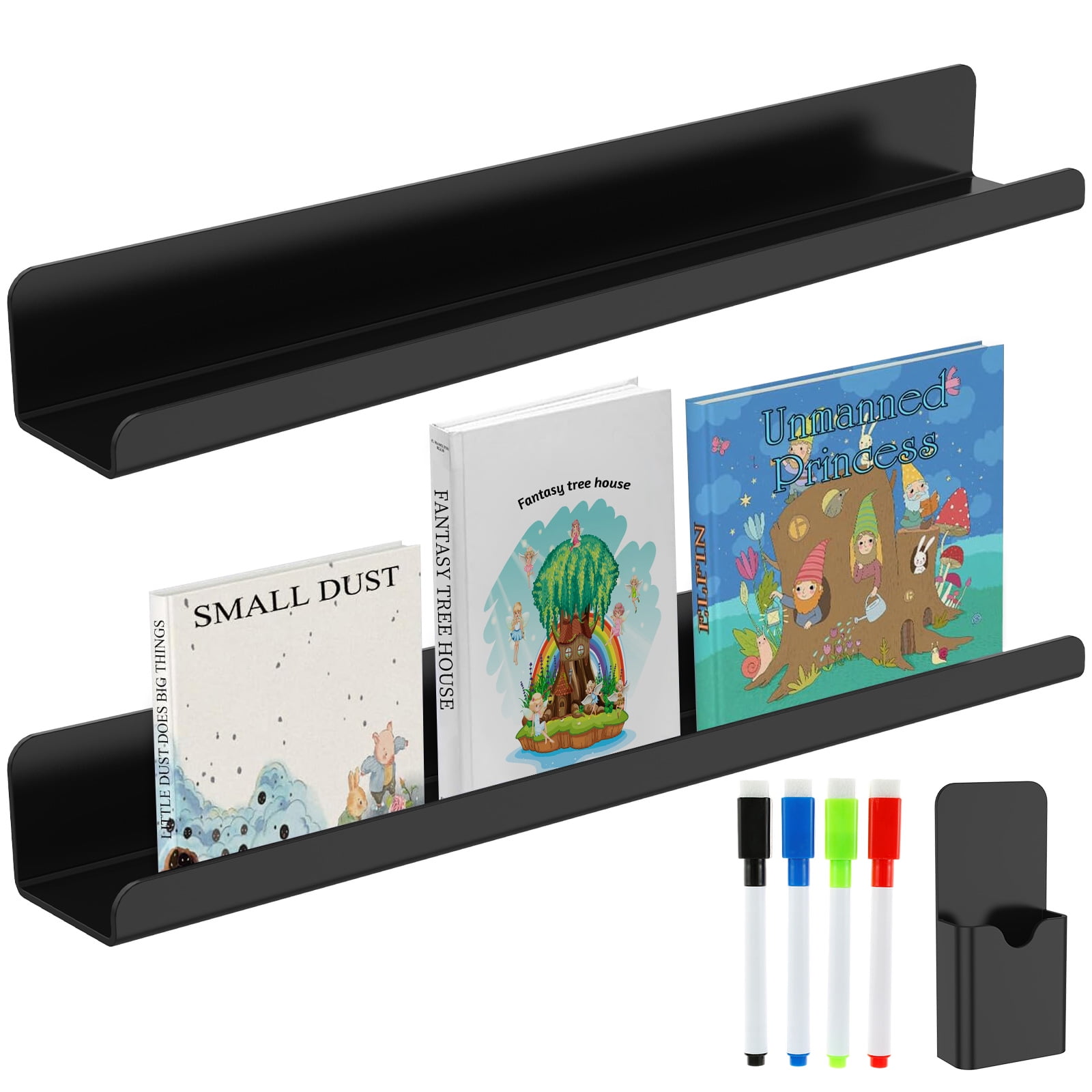 2Pcs Book Shelf for Whiteboard Acrylic Book Holder